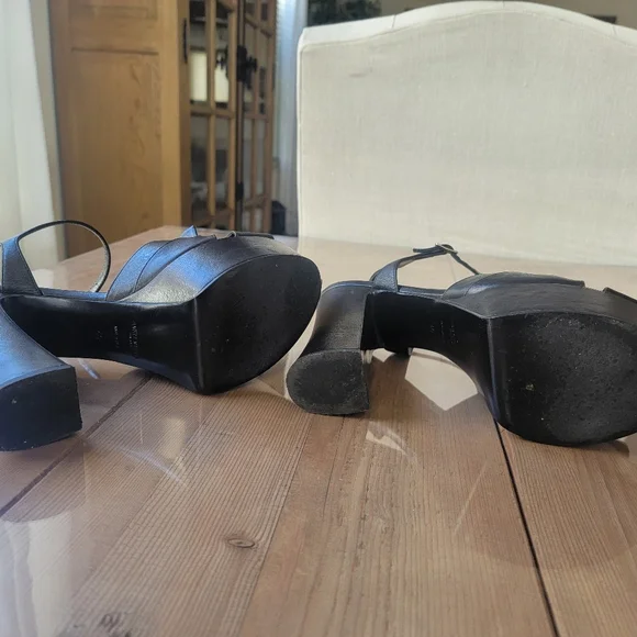 Saint Laurent leather platform sandals 40/10 - Picture 6 of 7